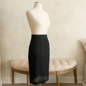 Black Halogen Perforated Pencil Skirt size 8